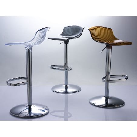Aria transparent modern adjustable bar stool Siesta