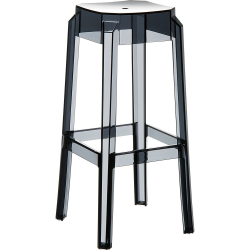 Fox 75 black transparent modern bar stool Siesta