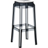 Fox 75 black transparent modern bar stool Siesta