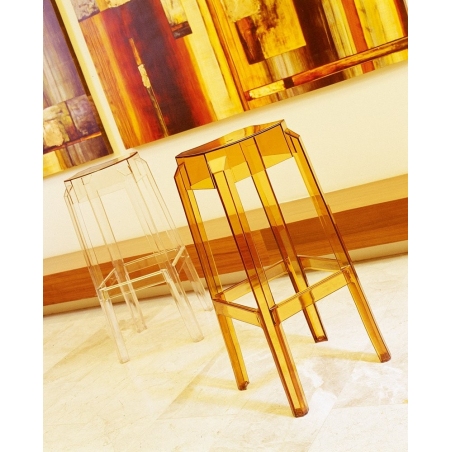 Fox 75 amber transparent modern bar stool Siesta
