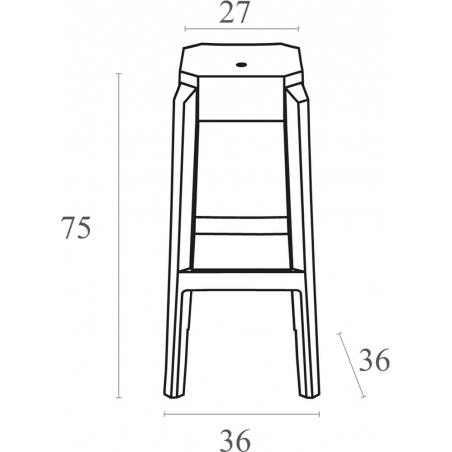 Fox 75 amber transparent modern bar stool Siesta