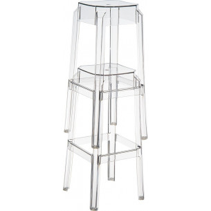 Fox 65 black transparent modern bar stool Siesta 2