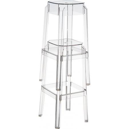 Fox 65 black transparent modern bar stool Siesta