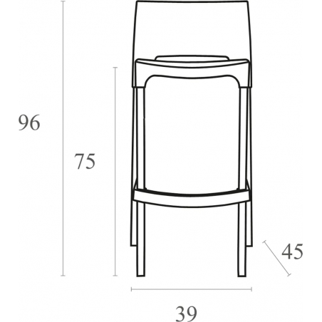 Aria black transparent bar chair Siesta