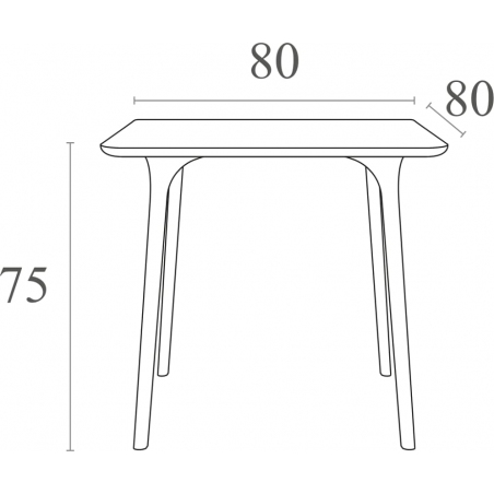 Maya 80x80 white square dining table Siesta