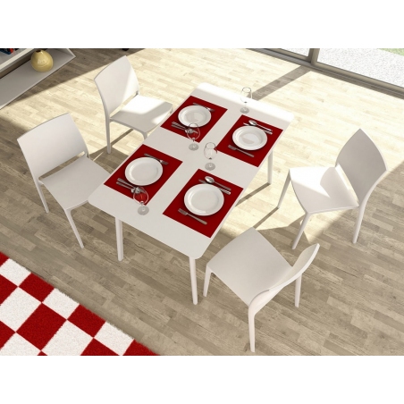 Maya 140x80 white rectangular dining table Siesta