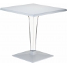 Stylowy Stół kwadratowy na jednej nodze Ice 60x60 Srebrny Siesta do salonu, jadalni i restauracji.