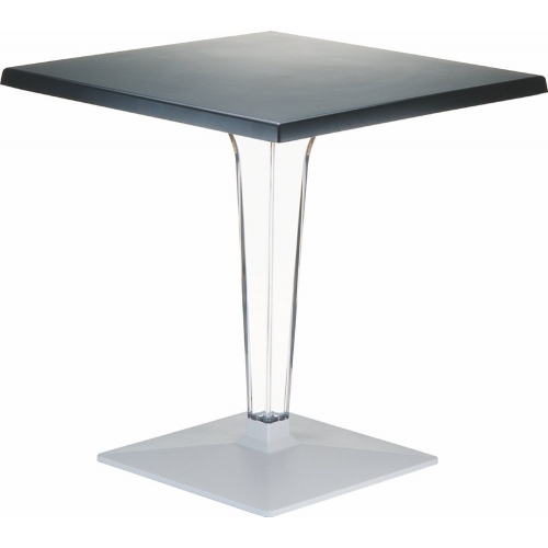 Ice 70x70 black square one leg table Siesta