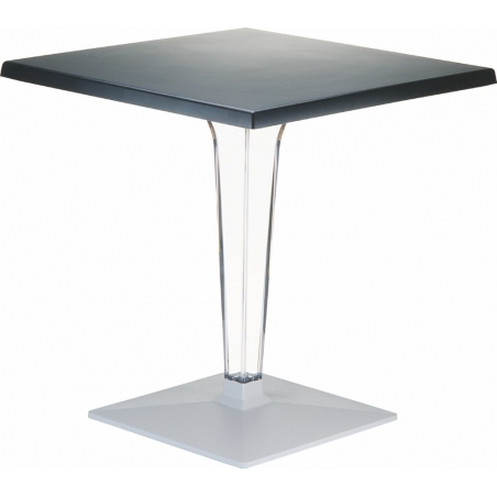 Ice 70x70 black square one leg table Siesta