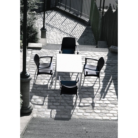 Mango 72x72 white square garden table Siesta
