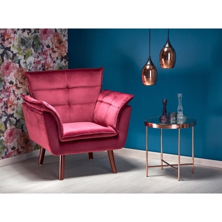 Rezzo dark red quilted upholstered armchair Halmar