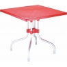 Forza 80x80 red square garden table Siesta