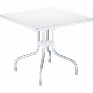 Forza 80x80 white square garden table Siesta