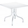Forza 80x80 white square garden table Siesta