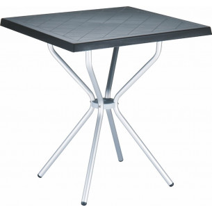 Sortie 70x70 black square garden table Siesta