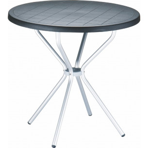 Poppy 80 black round garden table Siesta