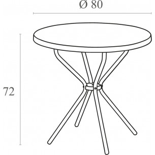 Poppy 80 green round garden table Siesta 2