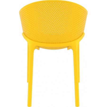 Sky yellow openwork chair with armrests Siesta