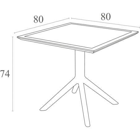 Stół kwadratowy na jednej nodze Sky 80x80 Beżowy Siesta