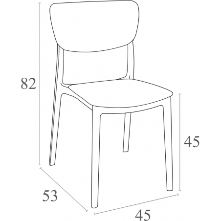 Monna dark grey polypropylene chair Siesta