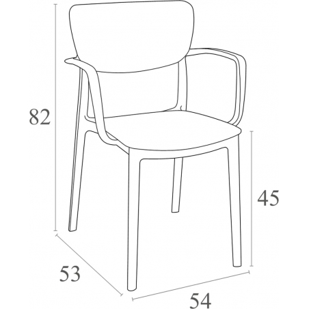 Lisa white plastic chair with armrests Siesta