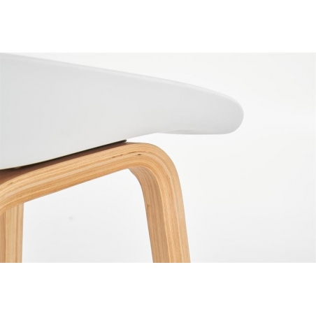 Sting H86 76 white&amp;grey scandinavian bar stool with wooden legs Halmar