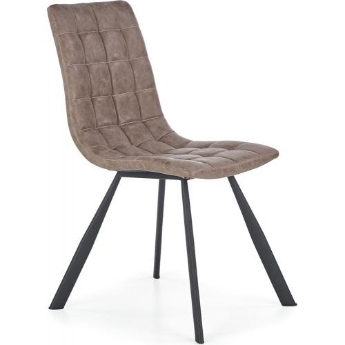 Designerskie Krzesło pikowane z ekoskóry Torro K280 Brązowe Halmar do jadalni, salonu i kuchni.
