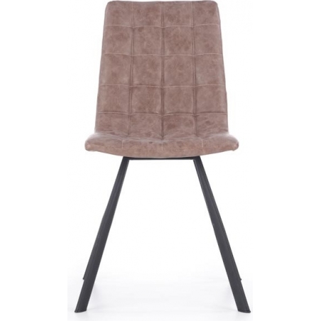 Designerskie Krzesło pikowane z ekoskóry Torro K280 Brązowe Halmar do jadalni, salonu i kuchni.