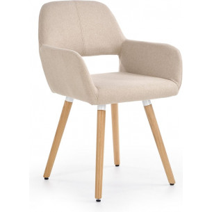 Cup K283 beige upholstered chair with armrests Halmar