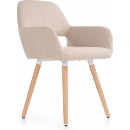 Cup K283 beige upholstered chair with armrests Halmar