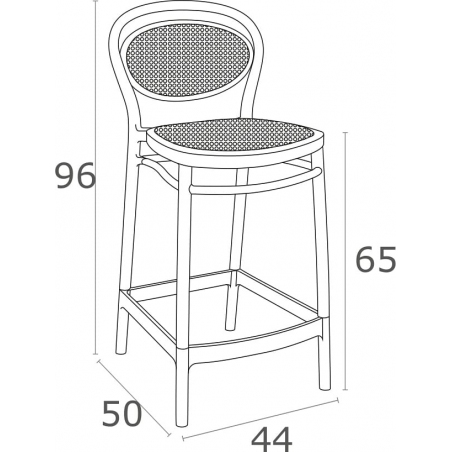 Krzesło barowe plastikowe Marcel 65 czarne Siesta