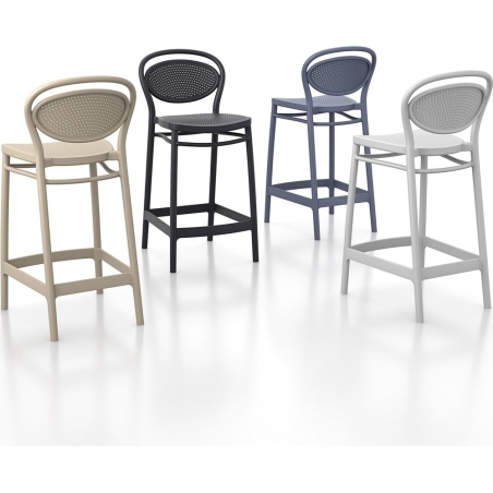 Marcel 65 beige plastic bar chair Siesta