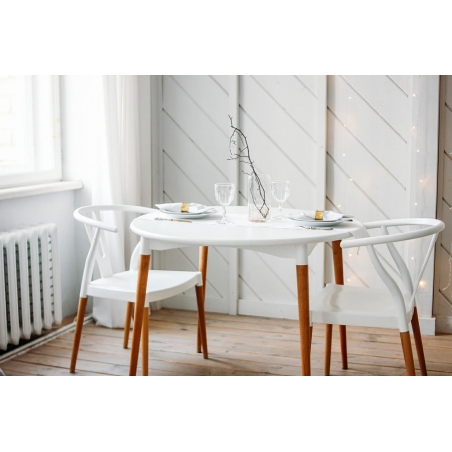 Wicker white scandinavian plastic chair Simplet