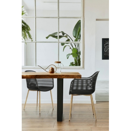 Becker black plastic chair with armrests Simplet