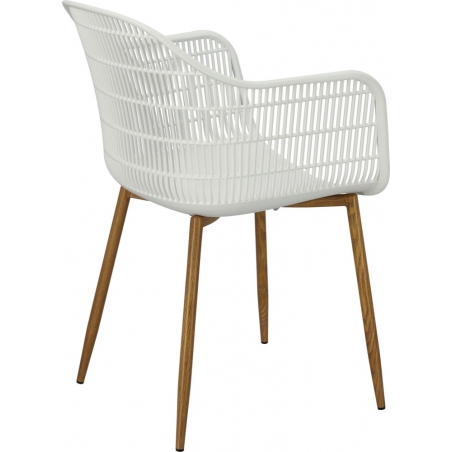 Becker white plastic chair with armrests Simplet