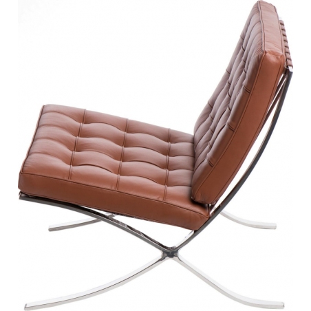 Barcelon Single light brown leather quilted armchair D2.Design