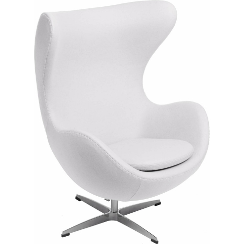 Designerski Fotel tapicerowany Jajo Chair Cashmere Biały D2.Design do salonu i sypialni.
