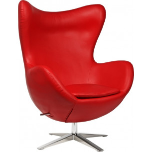 Jajo Chair Leather red swivel armchair D2.Design