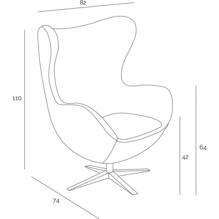 Fotel tapicerowany z podnóżkiem Jajo Czarny D2.Design