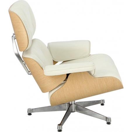 Vip Natural white leather swivel armchair D2.Design