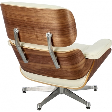 Vip Walnut white leather swivel armchair D2.Design