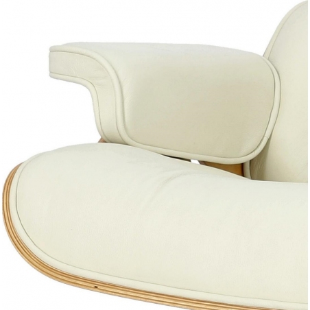 Vip Walnut white leather swivel armchair D2.Design