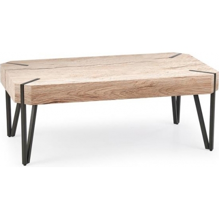 Emily 110x60 san remo oak&amp;black coffee table Halmar