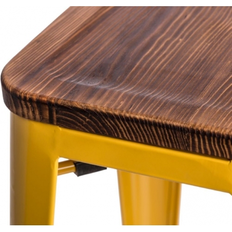 Paris 75 Wood walnut&yellow metal bar stool D2.Design