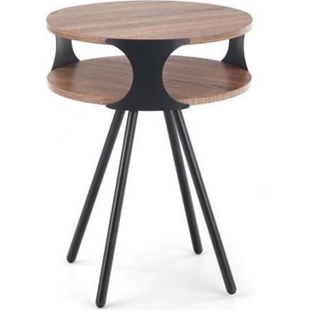 Kirby 45 sonoma oak&amp;black round coffee table Halmar