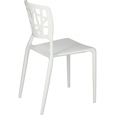 Designerskie Krzesło ażurowe z tworzywa Bush Białe D2.Design do kuchni i salonu.