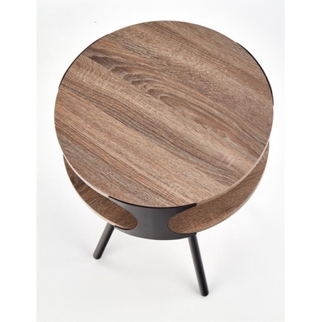 Kirby 45 sonoma oak&amp;black round coffee table Halmar