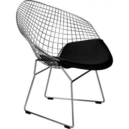 HarryArm insp. Diamond chrome&black wire chair with armrests D2.Design