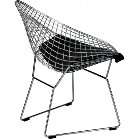 HarryArm insp. Diamond chrome&black wire chair with armrests D2.Design