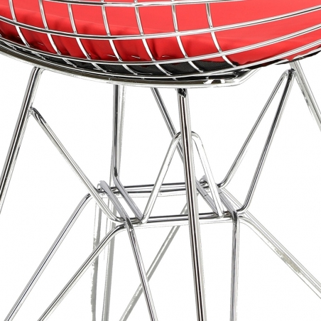 Net chrome&red wire metal chair D2.Design